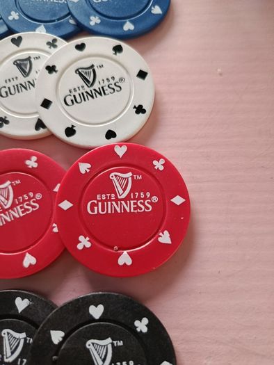 Rare Vintage Guinness Poker Chips  12 Pieces
