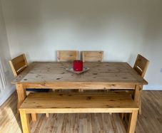 Dining Table with 4 chairs + bench