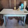 19th century painted pine table with marble top Image 3