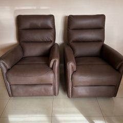 Swivel & Glide Recliner Chairs (Pair) - Chestnut