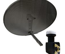 Sky Satellite Dish Zone 2 For Sky Hd Freesat Free To Air Black Mesh + Quad Lnb