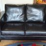 2 Seater Black Leather Couch Image 2