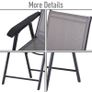 Set of Two Folding Garden Chairs - Grey Image 7