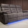 Knox Electric Light Grey Tech Recliner Sofa Set Image 4