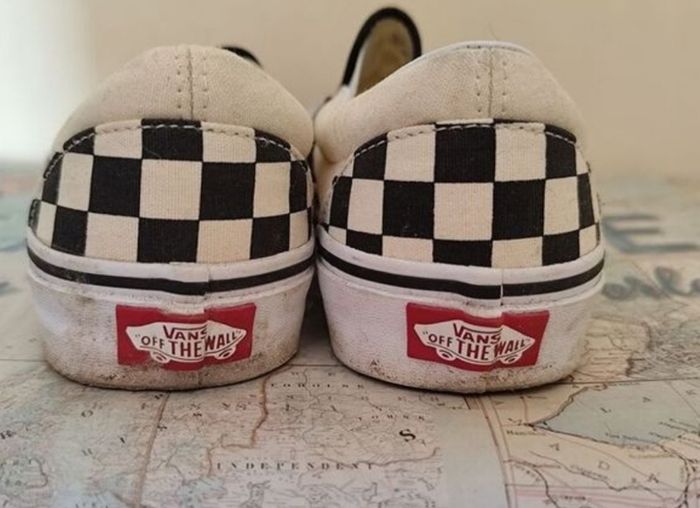 Genuine Vans Checkerboard Slip Ons in Size UK 5