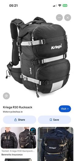 Kriega r30 motorbike backpack