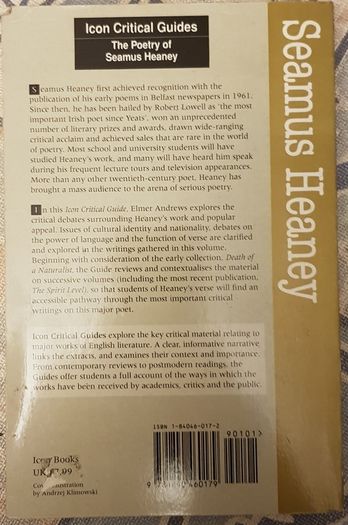 Icon Critical Guides: The Poetry Of Seamus Heaney, Ed. Elmer Andrews