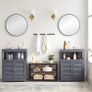 Bathroom Cabinet, Freestanding Kitchen Cabinet, Storage Shelf, with 2 Doors, Grey Image 3