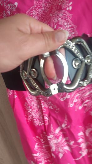 Pink dress with belt l size uk 8 never worn premium quality