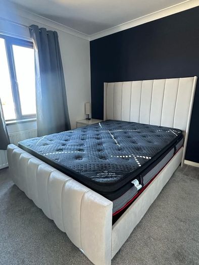 New Double & King Size Bed Frame With Mattress Opt