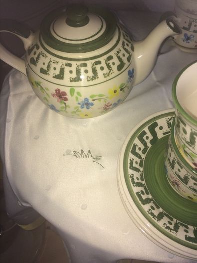 Fiona Bradley hand painted pottery tea set