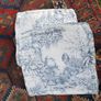 TWO VINTAGE THICK FRENCH toile de jouy fabric cushions Image 3