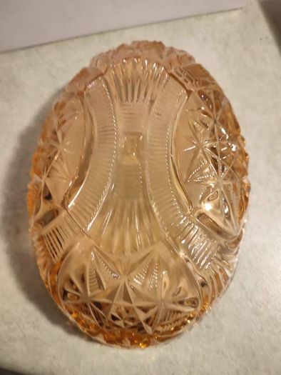 Vintage Deep PINK Decorative Oval Shape Bowl, Bohemian Home Decor Bowl, Cut Pattern DEEP PINK Glass Bowl