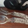 Fabulous Set of Sophisticated Vintage Cut Glass Crystal Salad Servers in Excellent Condition Image 2