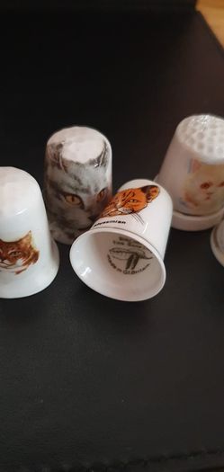 Collection of Assorted Cat Themed Thimbles