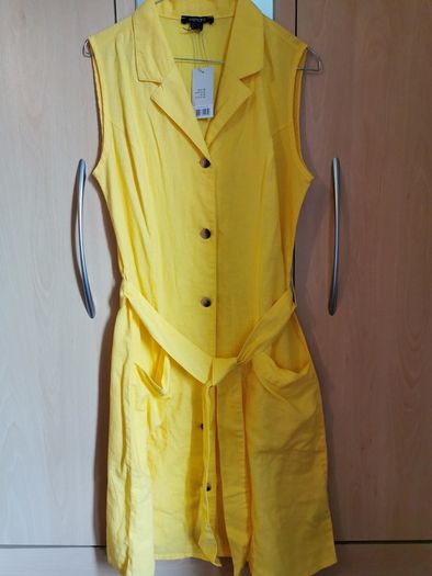 BNWT - Yellow linen dress UK 10
