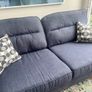 Navy Blue Three Seater Fabric Sofa Image 3