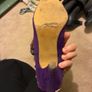 Decorated purple shoes with flowers and leaves Image 7
