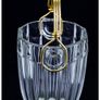 Mid Century Modern Bohemian 1960s August Walther Crystal Ice Bucket, Gold Handle Image 7
