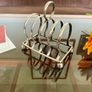 Antique Art Deco Silver Plated Toast Rack Made in England 4 Slice Rack Letter Rack Organiser Ball Feet Image 2