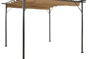 Pergola with Retractable Roof Taupe  Steel