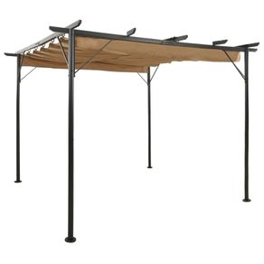 Pergola with Retractable Roof Taupe  Steel
