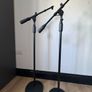 2x Heavy Duty Floor Microphone Boom Stands | Studio Podcast Mic Stands Image 6