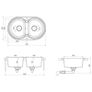 Kitchen Sink Double Basins Oval Grey Granite Image 7