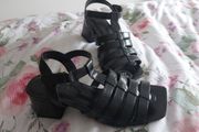 Black cage sandals from NEXT. Forever Comfort Collection Size 4 wide fit. Rrp euro 42