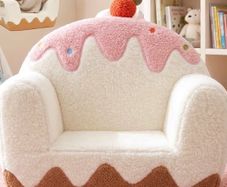 Kids Chair & Toddler Chair for Ages 3-6, Large Kids Sofa & Toddler Sofa, Sweet Ice-Cream Sherpa Armchair for Girls, Comfy Foam Reading Chair for Playroom
