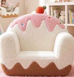 Kids Chair & Toddler Chair for Ages 3-6, Large Kids Sofa & Toddler Sofa, Sweet Ice-Cream Sherpa Armchair for Girls, Comfy Foam Reading Chair for Playroom