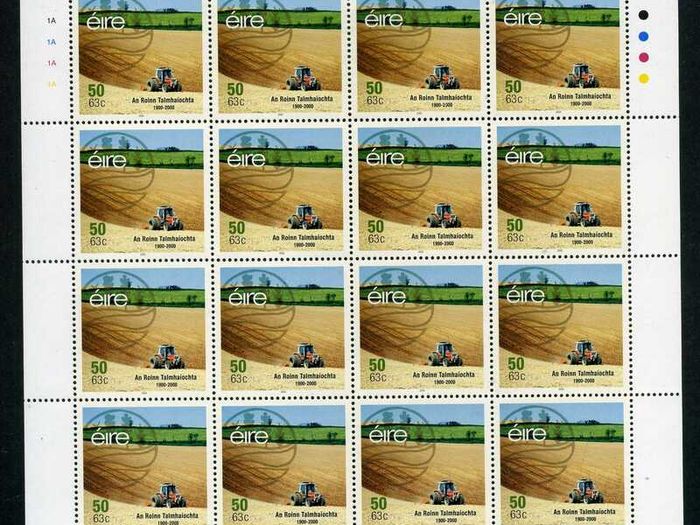 2000 Ireland Century of Department of Agriculture Commemorative Stamp Sheetlet Plate 1A1A1A1A Mint Never Hinged (MNH)