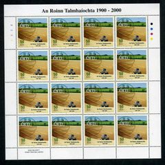 2000 Ireland Century of Department of Agriculture Commemorative Stamp Sheetlet Plate 1A1A1A1A Mint Never Hinged (MNH)