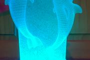 remote control 3D night light, various colours