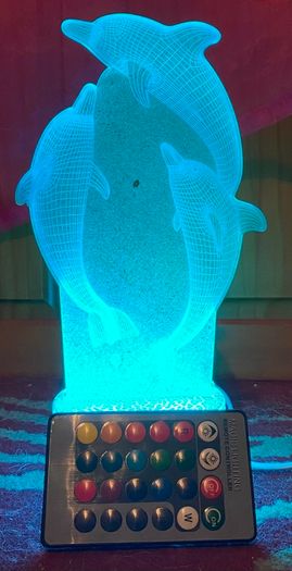 remote control 3D night light, various colours