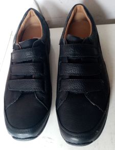 Clarks Velcro Fastening Mens Black Shoes