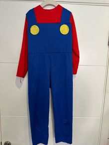 Mario Halloween Costume, Size 6-8 yrs