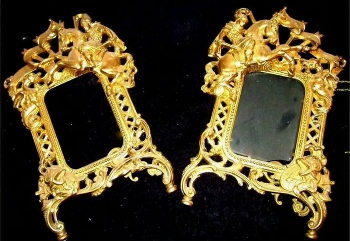 Pair Of Substantial Brass Photo Frames