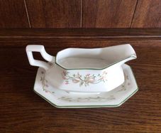 Johnson Bros Eternal Beau Gravy Jug And Saucer