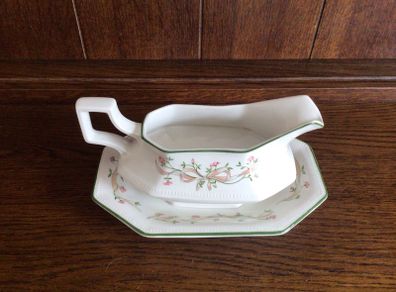 Johnson Bros Eternal Beau Gravy Jug And Saucer