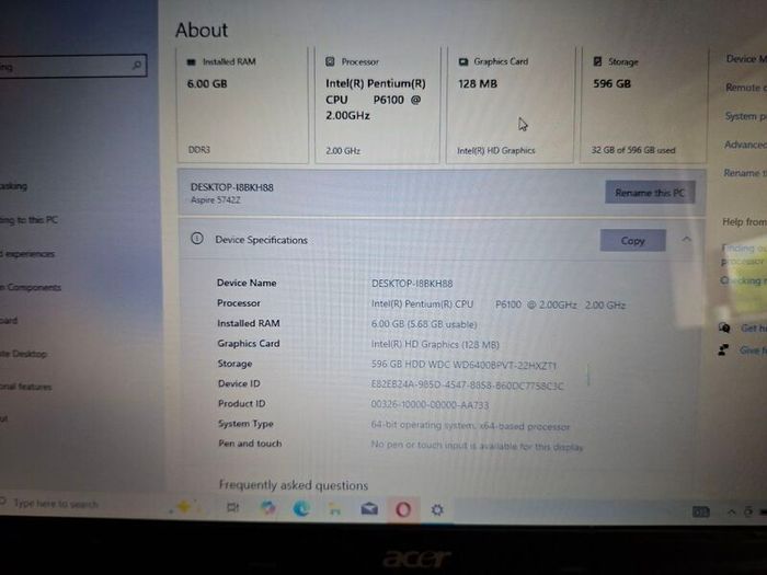 Laptop Acer Aspire