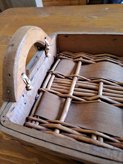Rustic Handmade Wooden Basket Tray