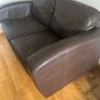 Brown Leather 2 Seater Sofa Image 2
