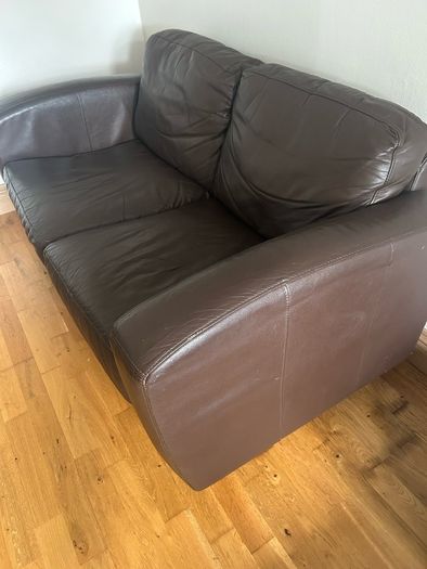 Brown Leather 2 Seater Sofa