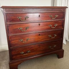 Mahogany 4-Drawer Chest of Drawers  Brass Handles