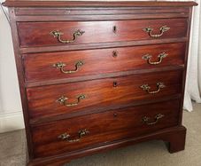 Mahogany 4-Drawer Chest of Drawers  Brass Handles