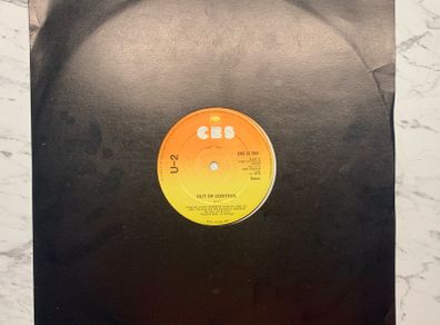 U2 - "Three" - 12" Vinyl  from 1979 - CBS 12-7951 - Second Release - Plain Black Sleeve, CBS Sunburst Labels