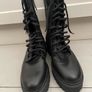 Women's high ankle boots Massimo Dutti Boots Chunky platform sole black leather size 5 Brand new Image 2