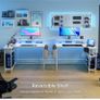 L Shaped Gaming Desk with LED Lights & Power Outlets, 120 x 80cm Corner Computer Image 4