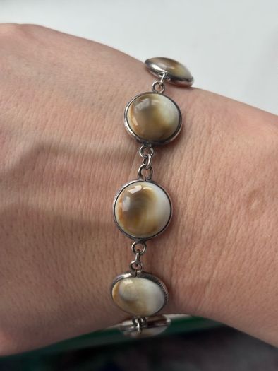 Sterling Silver Shiva Eye Shell Bracelet
